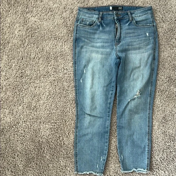 KUT From the Kloth CONNIE HIGH RISE FAB AB CROP Women's Blue Jeans - Picture 3 of 6